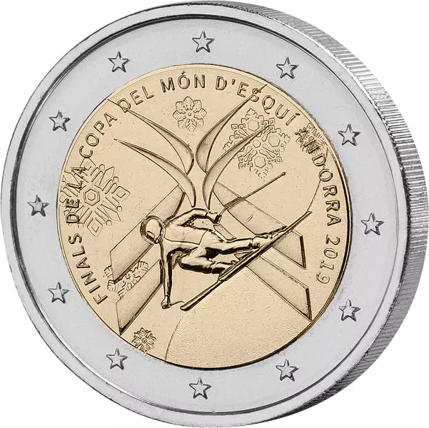 Vorderseite 2 Euro Andorra Alpin Ski-Weltcup Finale 2019