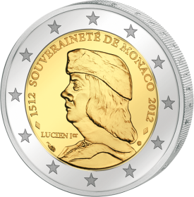 Vorderseite 2 Euro 500 Jahre Souveränität des Fürstentums Monaco
