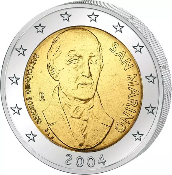 Vorderseite 2 Euro San Marino Bartolomeo Borghesi 2004