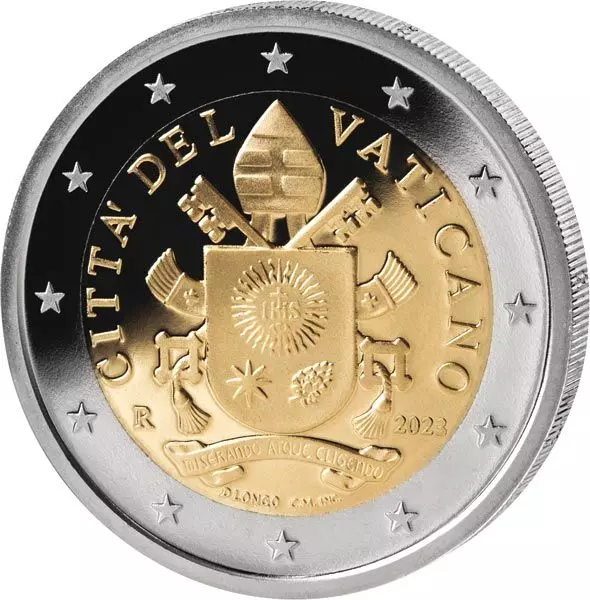 Das Bild zeigt die 2 Euro Numisbrief Vatikan Heilige Weihnacht 2023
