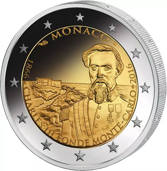 Das Bild zeigt die 2 Euro Monaco 150 Jahre Monte-Carlo 2016