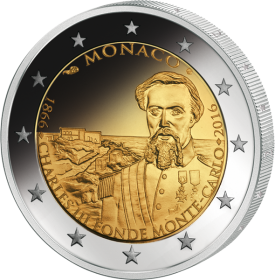 Vorderseite 2 Euro Monaco 150 Jahre Monte-Carlo 2016